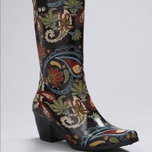 Henry Ferrera Paisley Tango Rain Boots Womens Size 7